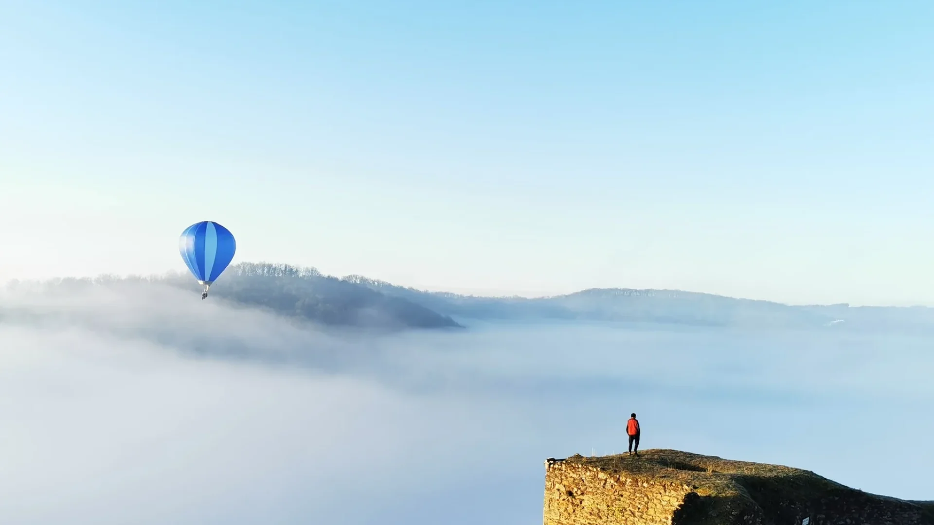 Montgolfière à Najac, Aveyron